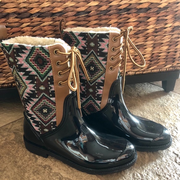 💥LAST ONE💥 Aztec-Print Duck Boots - Picture 4 of 8